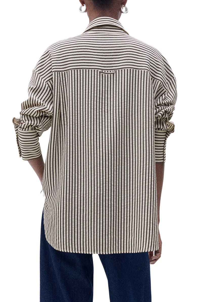 Textured Stripe Button-Up Shirt
