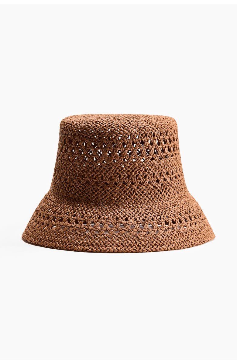 H&M Handmade straw hat, Alternate, color, Dark Beige