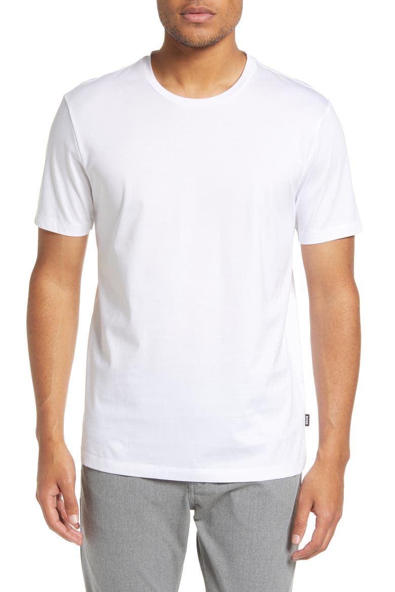 Tessler Slim Fit White Cotton T-Shirt, Main, color, WHITE