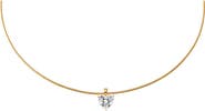 BY ADINA EDEN Lab Grown Diamond Heart Round Omega Chain Necklace 14K