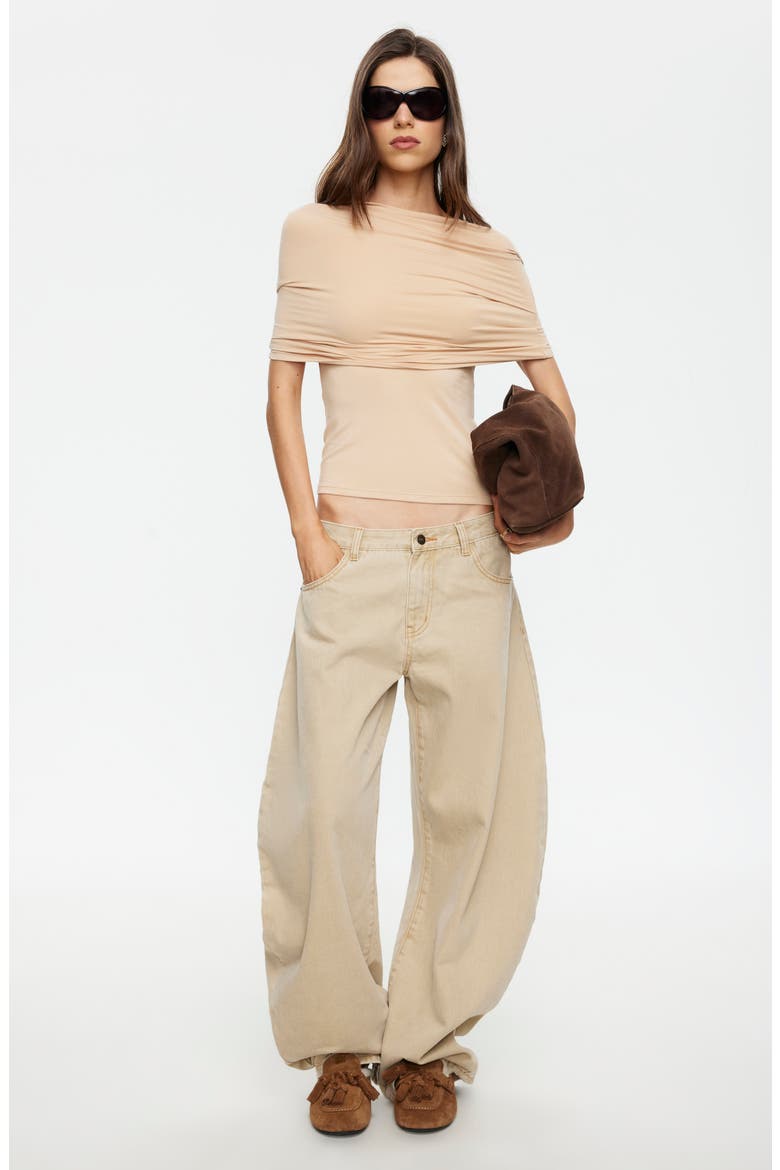 Horsehoe Baggy Jeans, Alternate, color, STONE