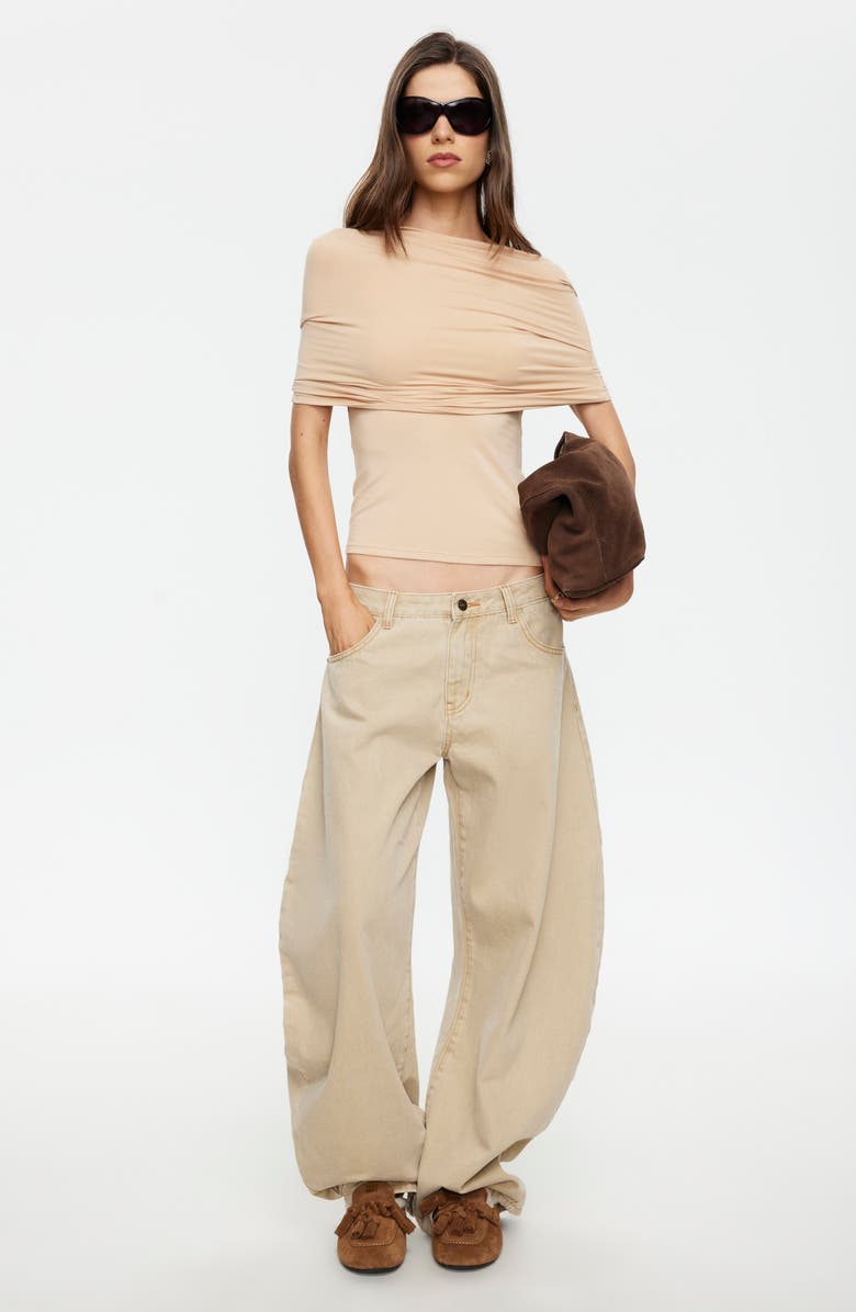 LIONESS Horsehoe Baggy Jeans, Alternate, color, Stone