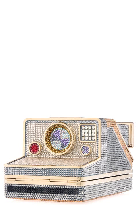 Mary Instant Camera Crystal Clutch