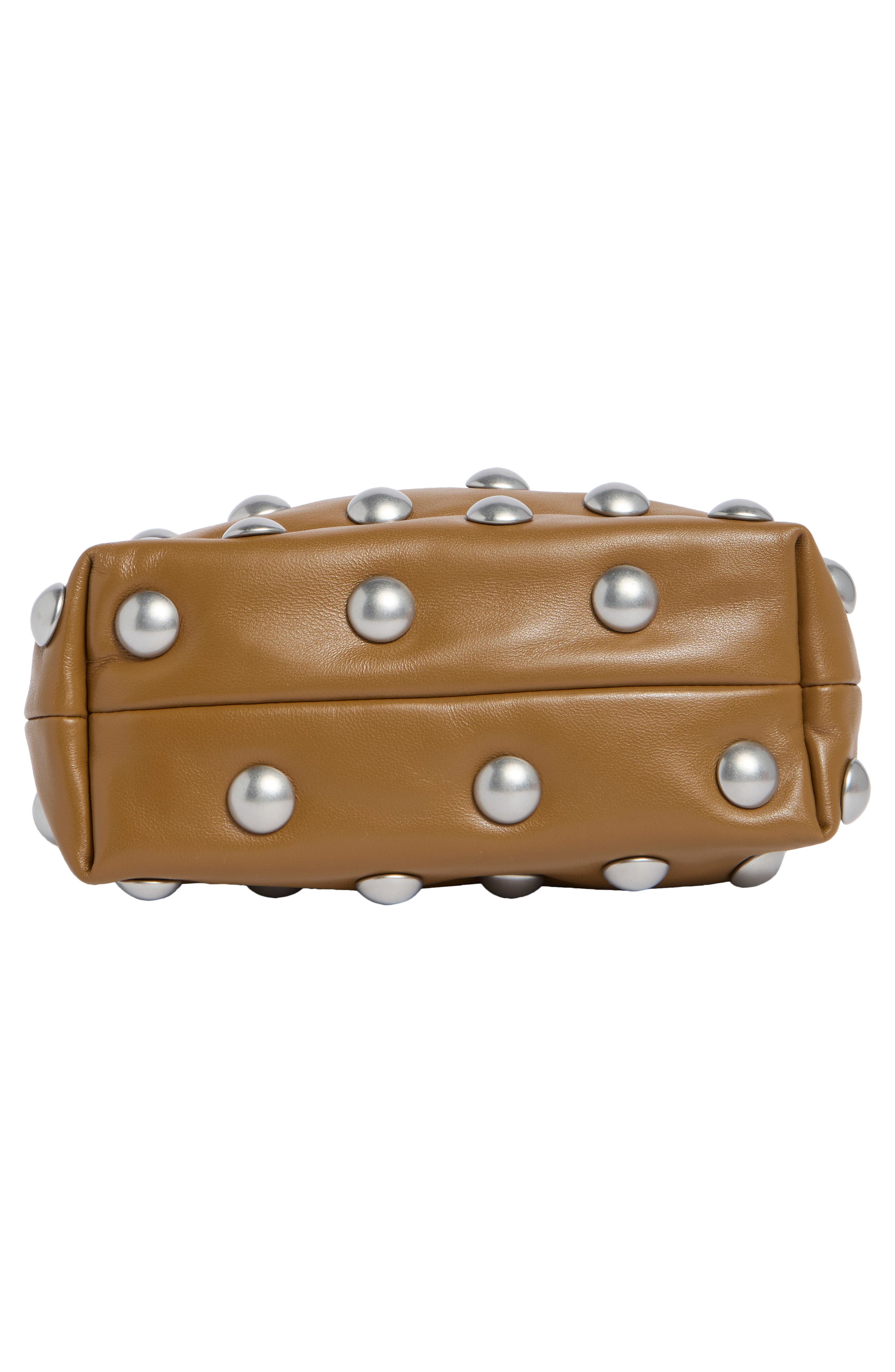 Arden Studded Leather Shoulder Bag, Alternate, color, OILED OAK/ NICKEL