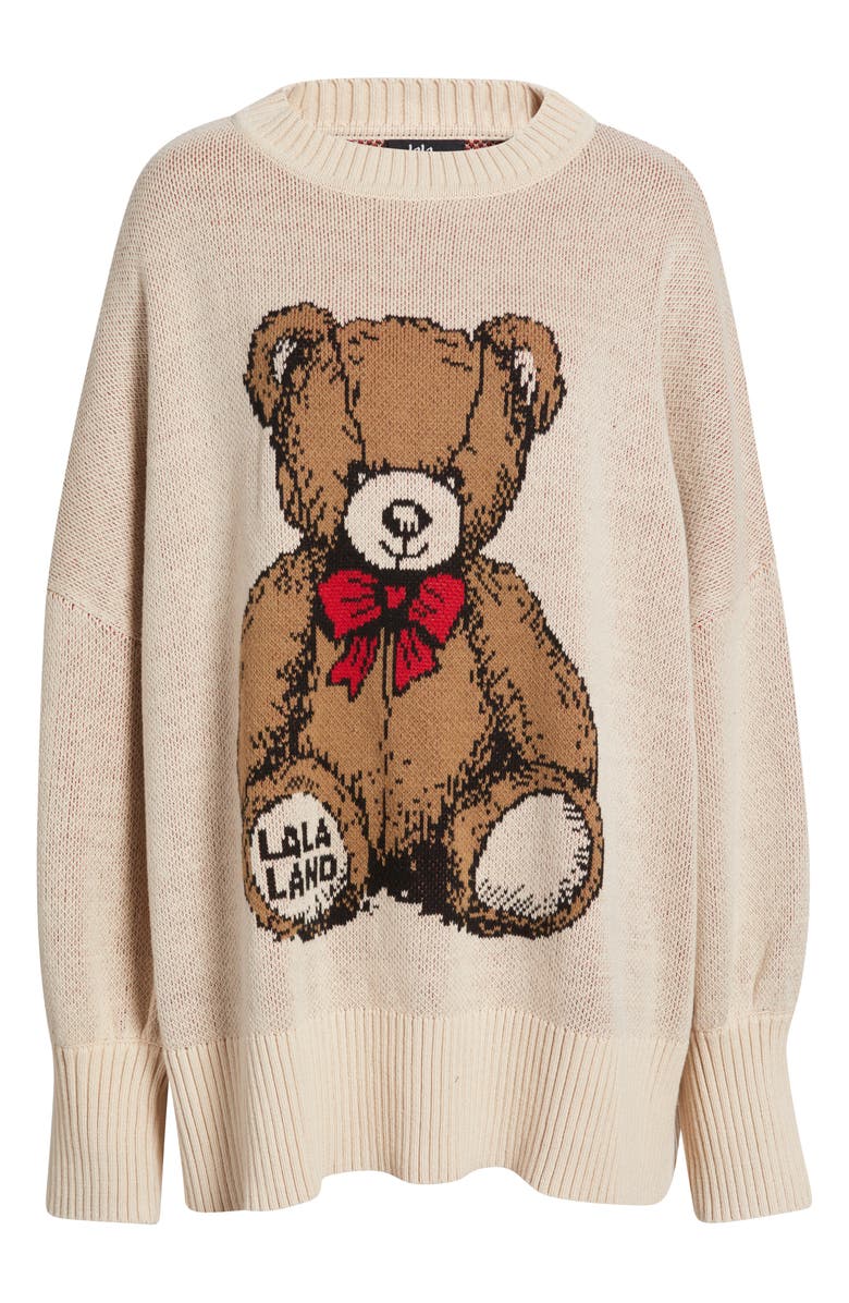 Dressed in Lala Teddy Bear Oversize Sweater, Main, color,