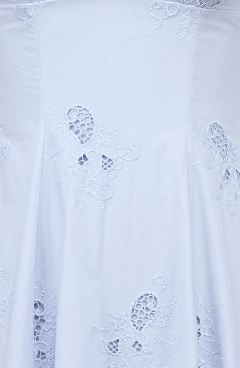 HOUSE OF CB Tatiana Bluebell Broderie Midi Dress, Alternate, color, Bluebell