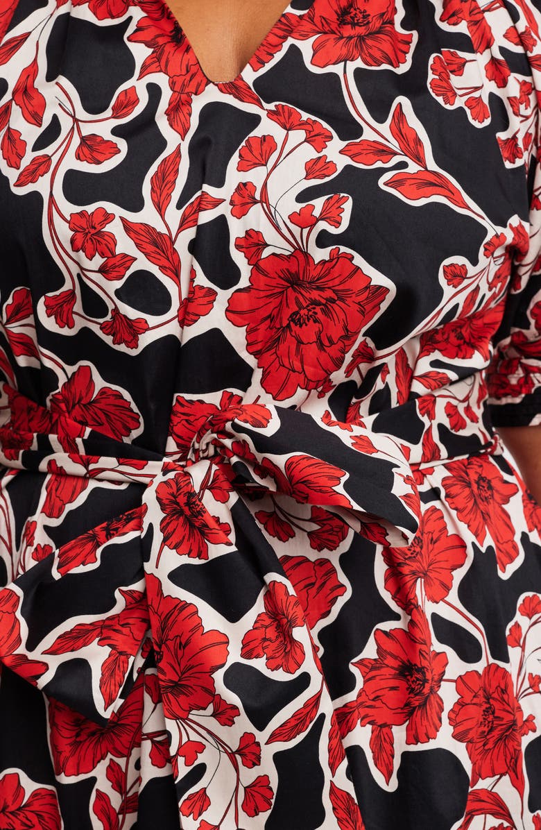 Estelle Wallflower Print Midi Dress, Alternate, color,