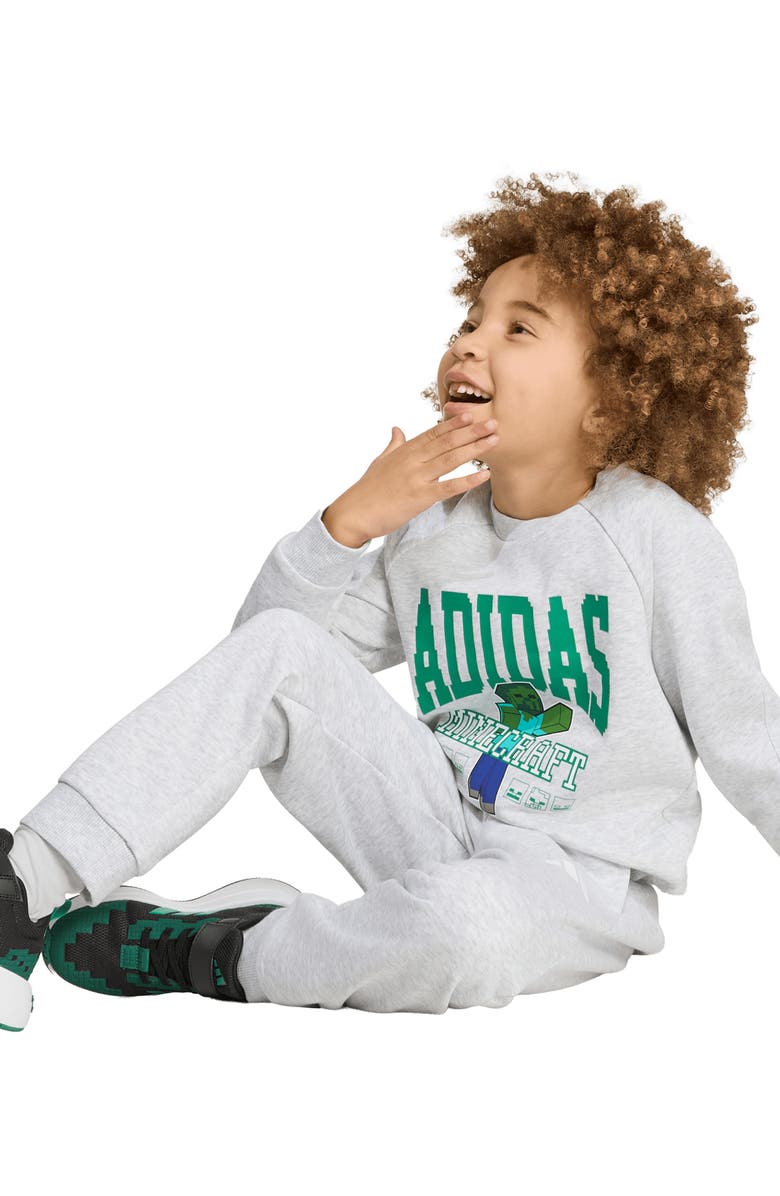 adidas Originals x Minecraft Kids' Graphic Sweatshirt & Joggers Set, Alternate, color, Light Grey Heather