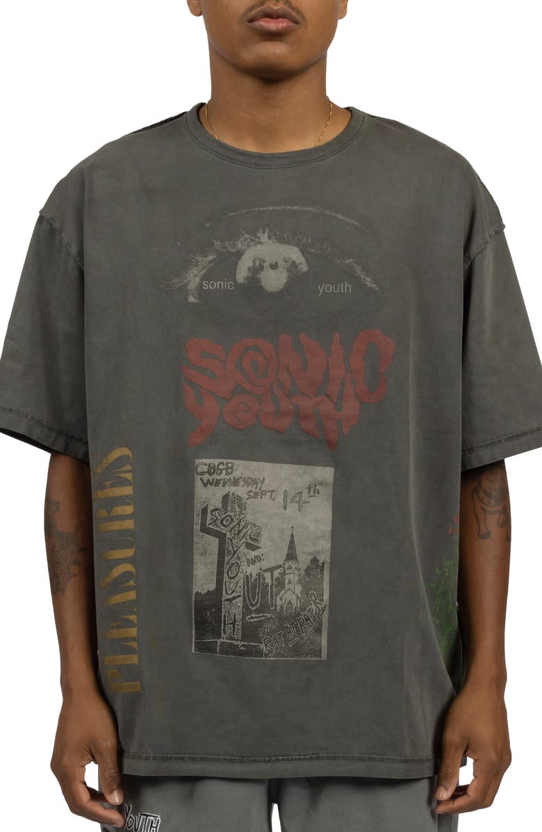 PLEASURES Test Print Oversize Cotton Graphic T-Shirt, Main, color, 