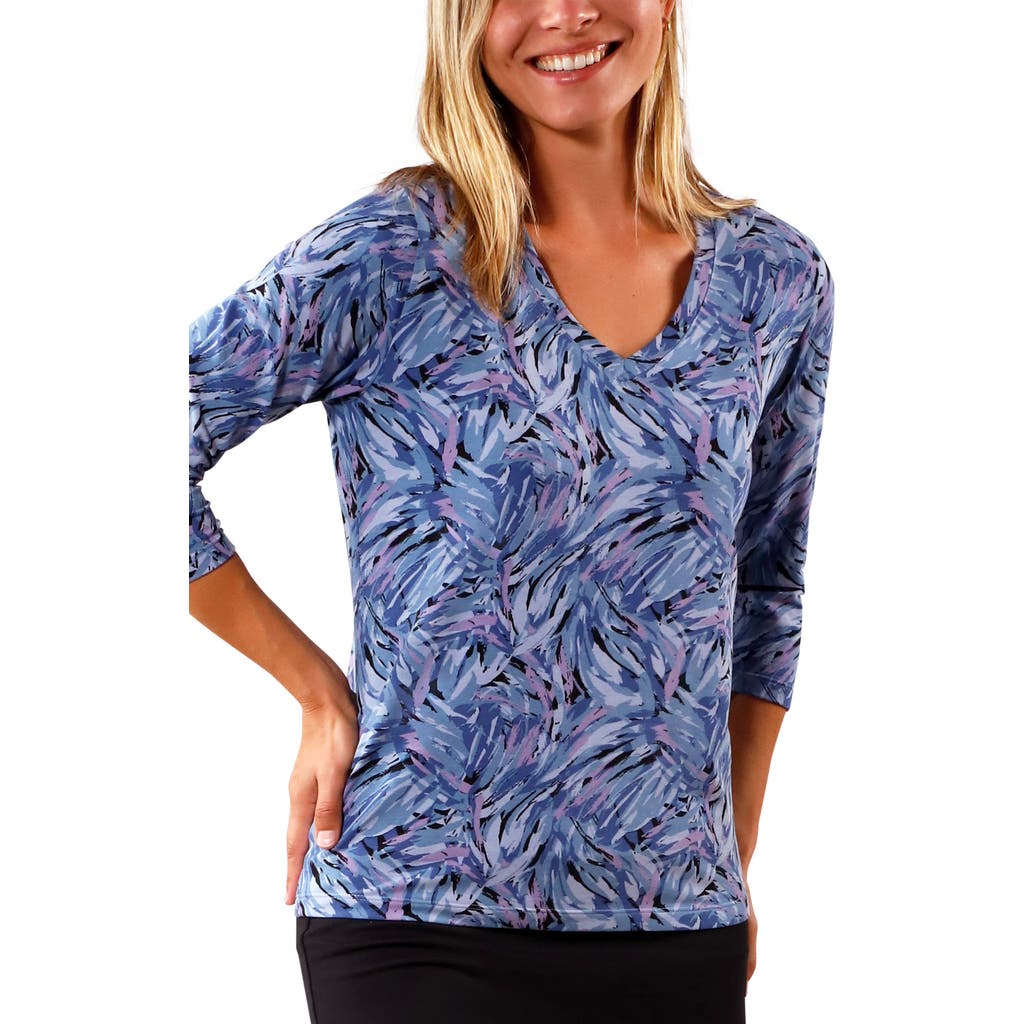 UV Skinz 3/4 Sleeve V-Neck R&R Tee in Brushstrokes  product