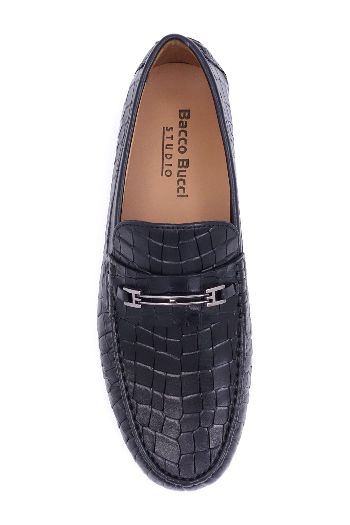 Bacco Bucci Calix Embossed Alligator Moccasin, Alternate, color, 
