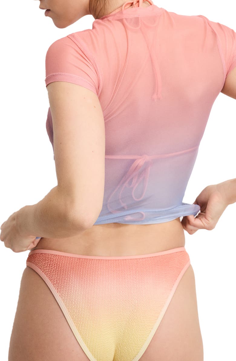 Good American Mesh Baby Tee, Alternate, color, Sunset Gradient004