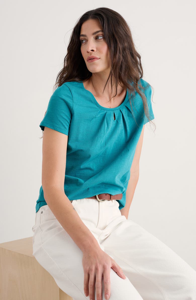 Seasalt Cornwall Appletree Keyhole T-Shirt, Alternate, color, Azurite