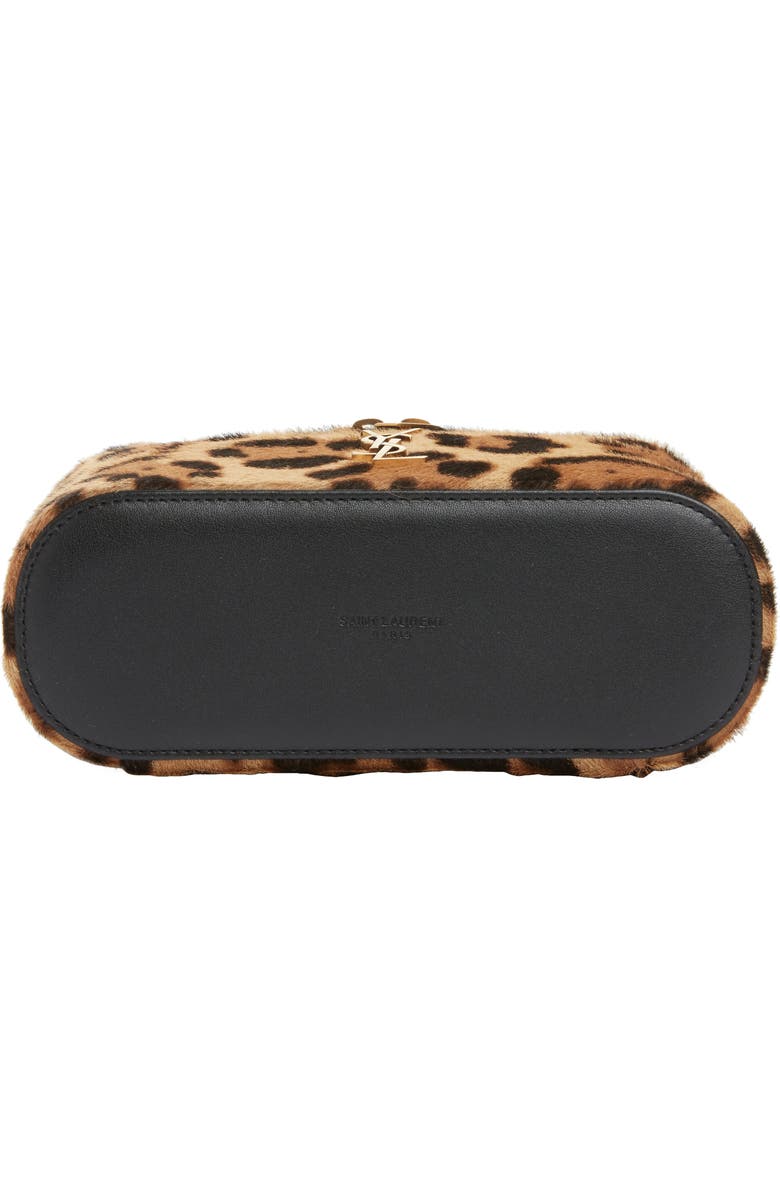 Saint Laurent Gaby Leopard Print Genuine Calf Hair Vanity Bag, Alternate, color, Brown/ Noir