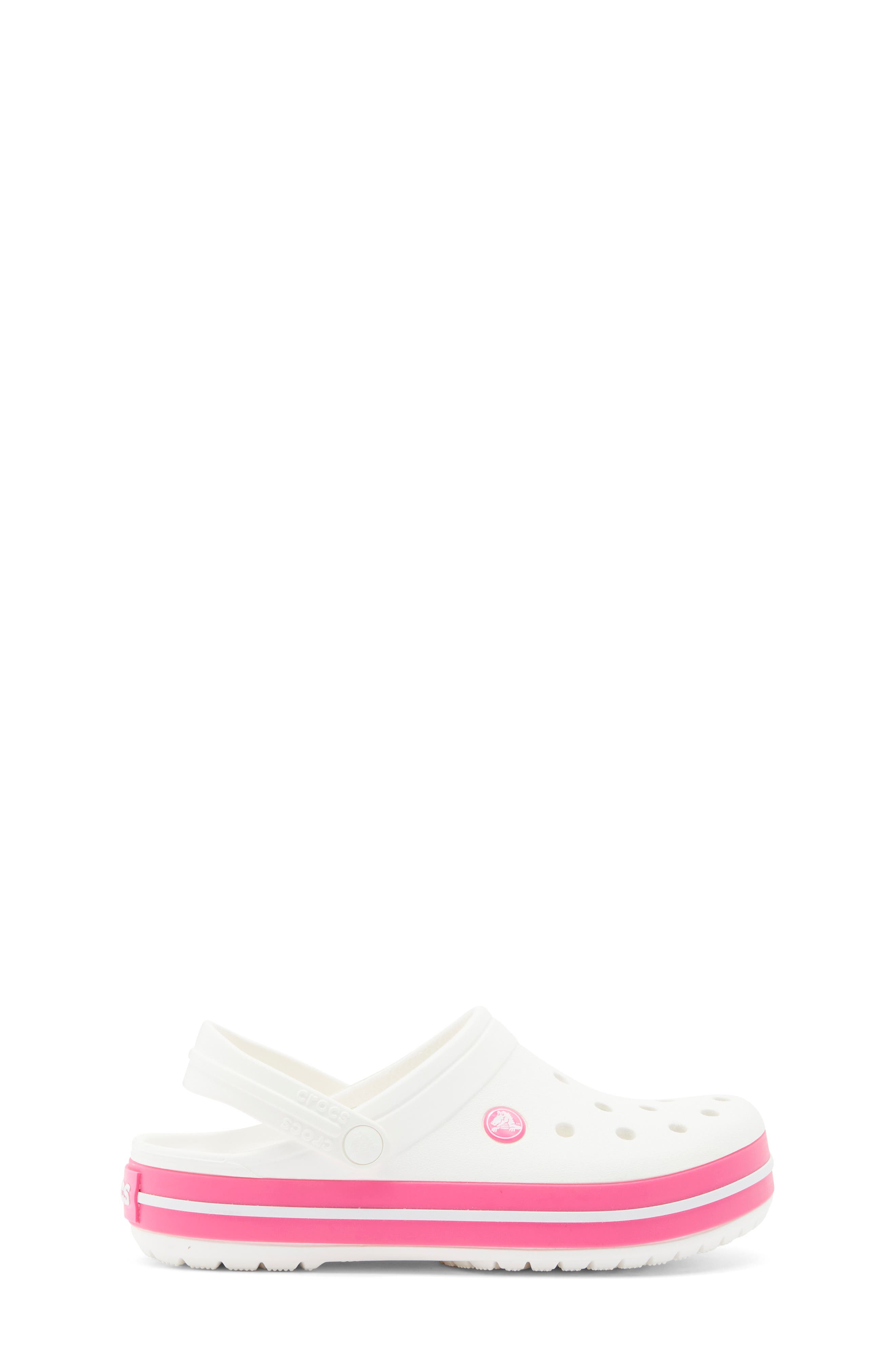 CROCS Kids' Crocband Clog, Alternate, color, White/ Pink Crush