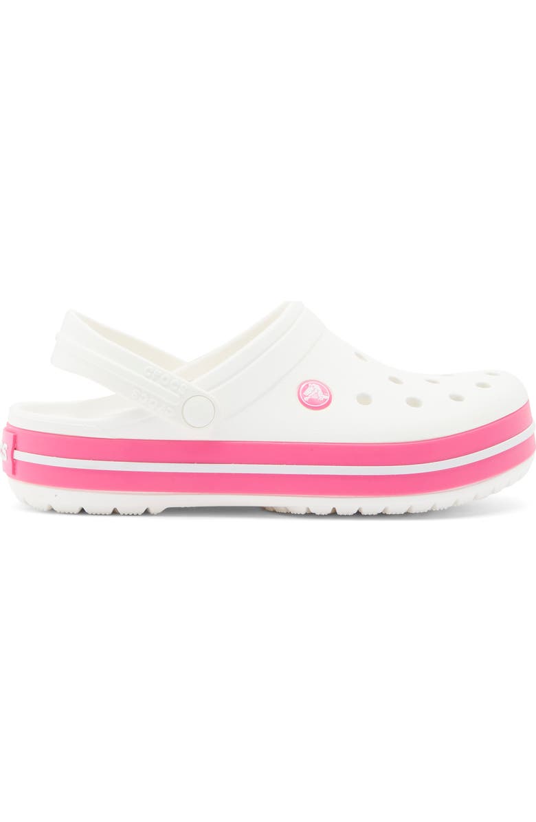 CROCS Kids' Crocband Clog, Alternate, color, White/ Pink Crush