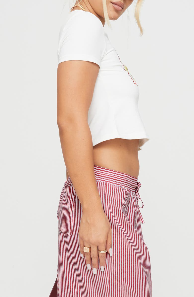 Princess Polly Au Revoir France Crop Graphic T-Shirt, Alternate, color, White