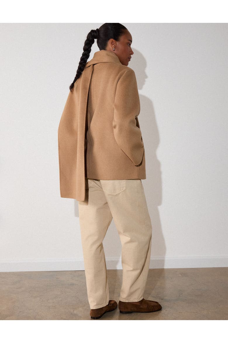 Double Faced Scarf Coat, Alternate, color, Camel