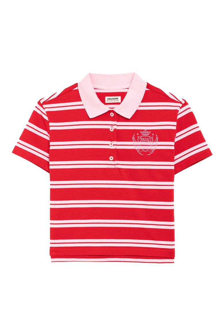 Mirta Stripe Crop Polo, Alternate, color, LOVE