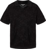 John Varvatos Corso Organic Cotton Diamond Crochet Polo
