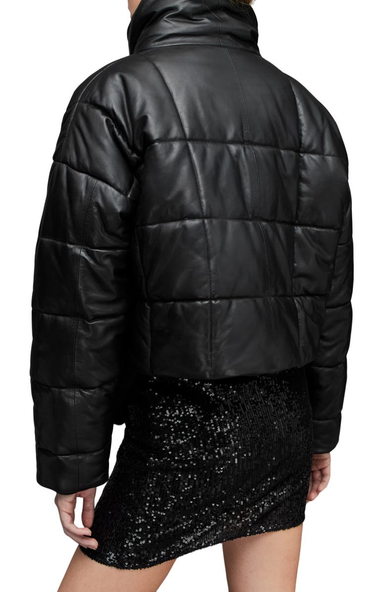 AllSaints Petra Leather Puffer Jacket, Alternate, color, 