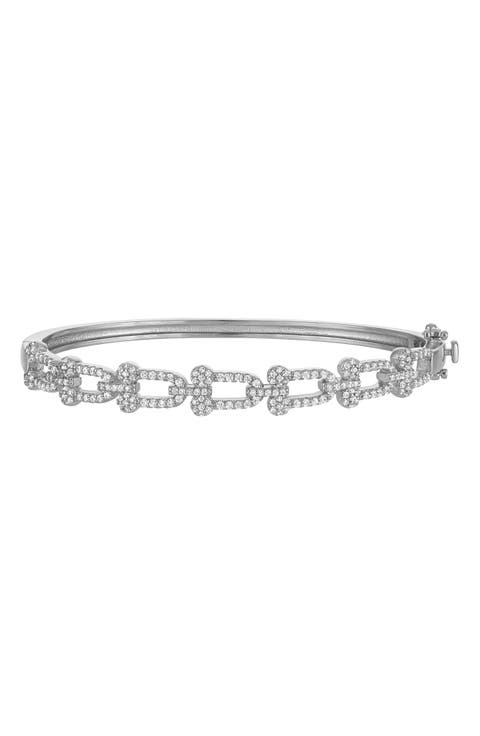 Link Cubic Zirconia Hinged Bracelet