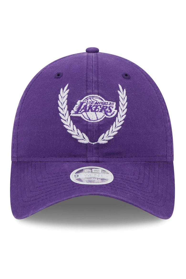 Women's New Era Purple Los Angeles Lakers Leaves 9TWENTY Adjustable Hat, Alternate, color, Purple