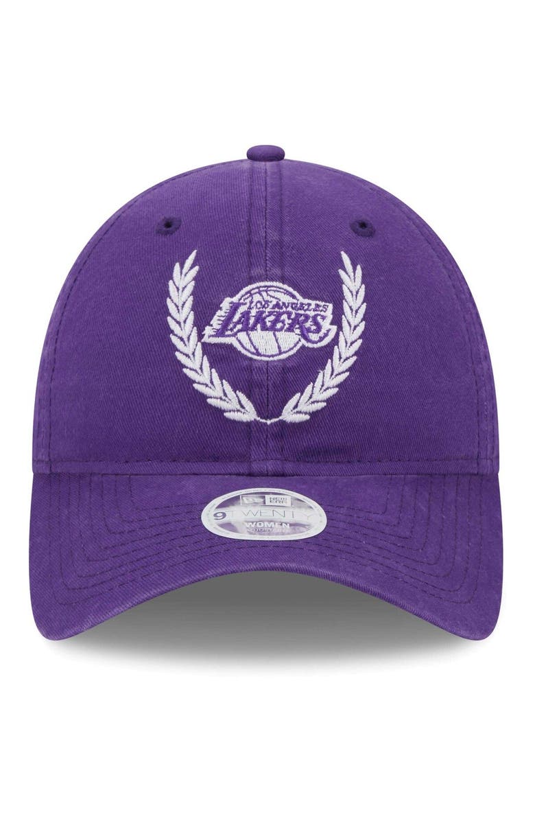 New Era Women's New Era Purple Los Angeles Lakers Leaves 9TWENTY Adjustable Hat, Alternate, color,