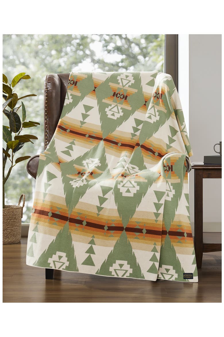 Siskiyou Geo Print Throw Blanket, Alternate, color, SAGE