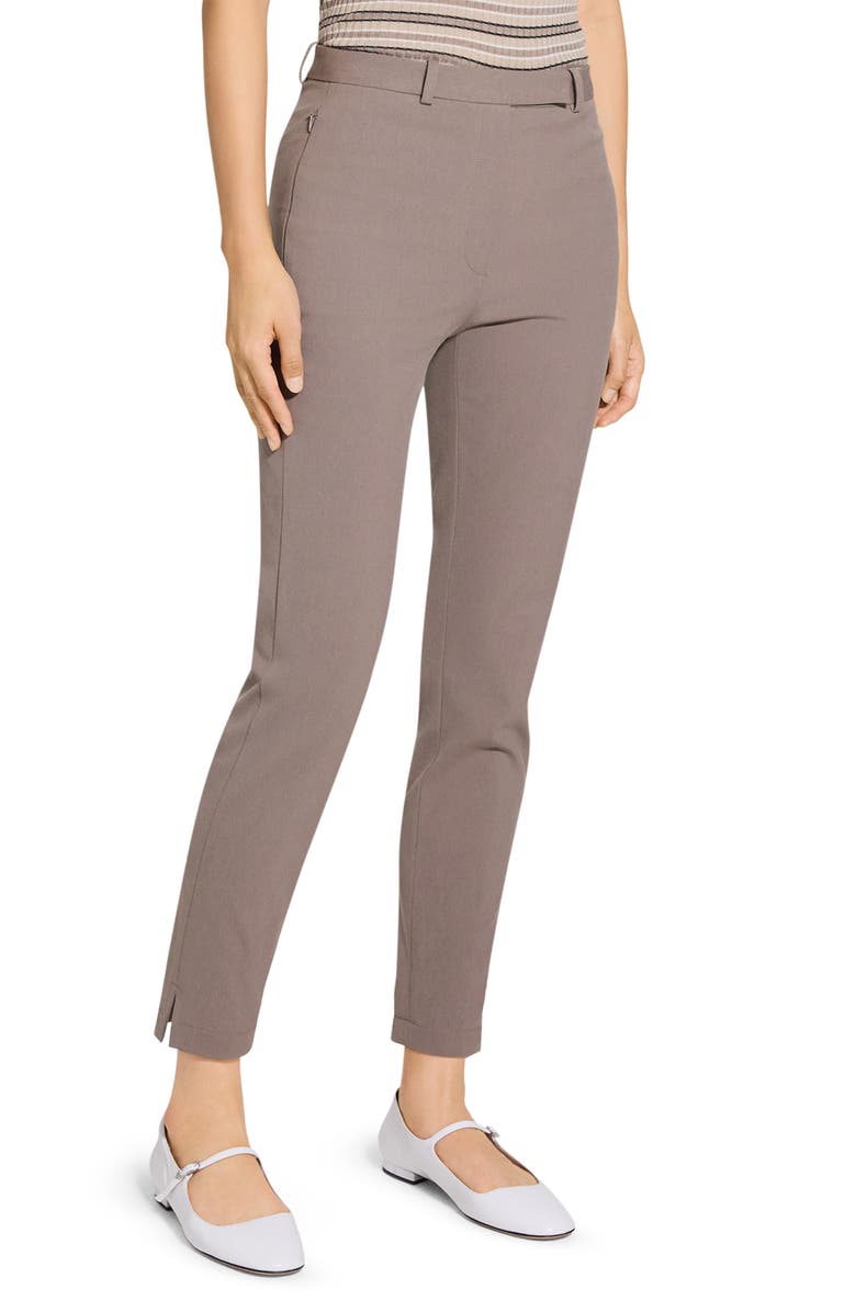 Theory Bistretch High Waist Taper Pants, Alternate, color, Walnut