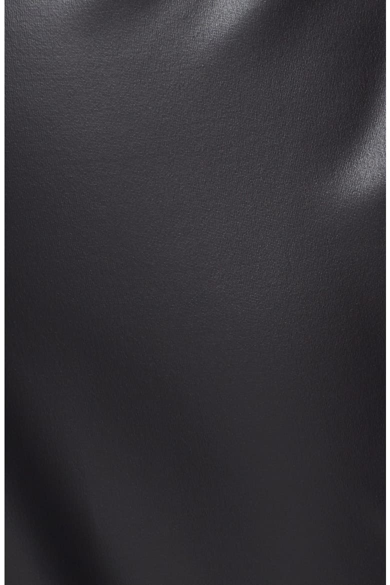 Faux Leather Track Pants, Alternate, color, BLACK