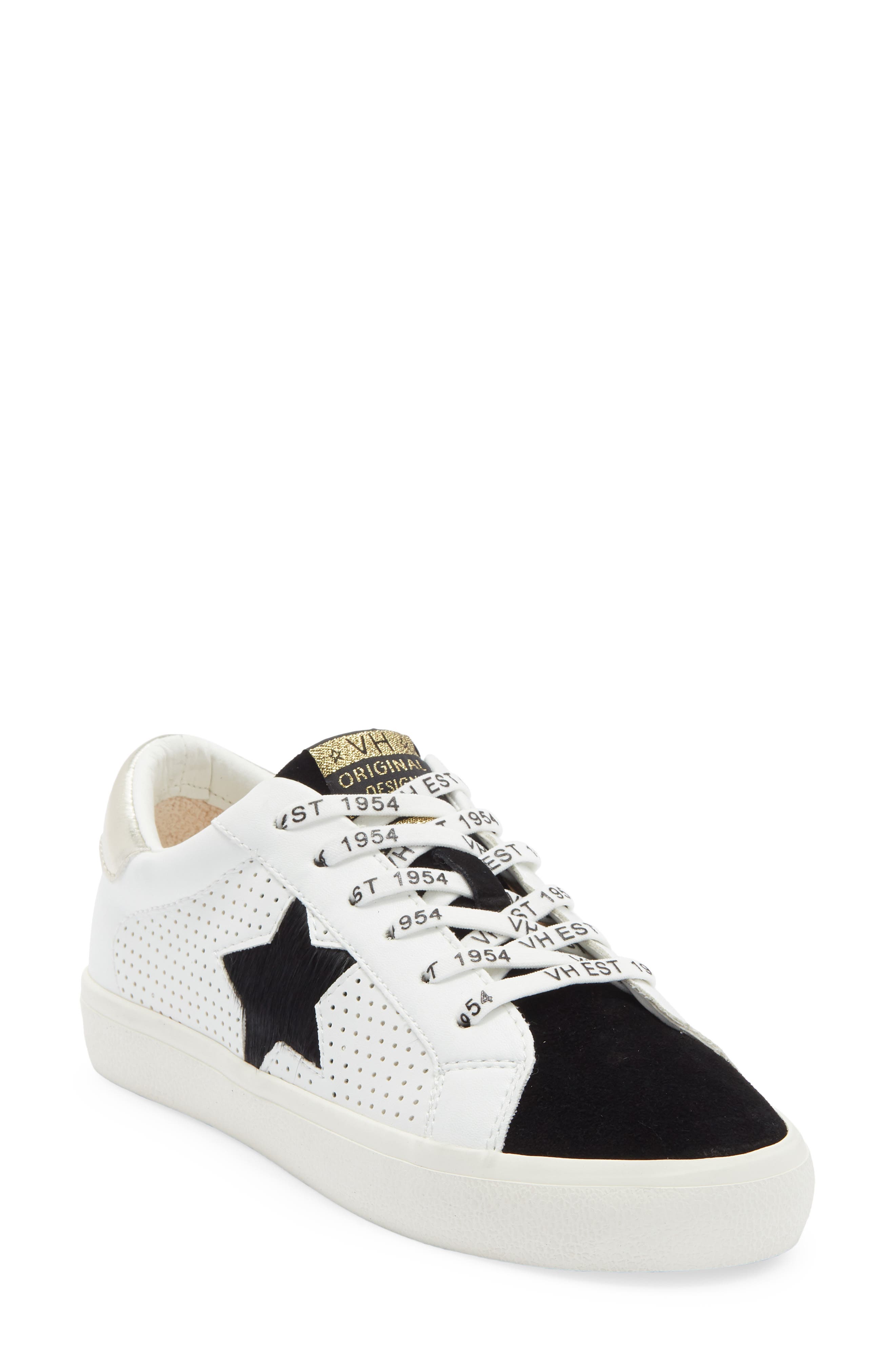 Vintage Havana Gadol Perforated Leather Sneaker, Main, color, Black/ White Multi