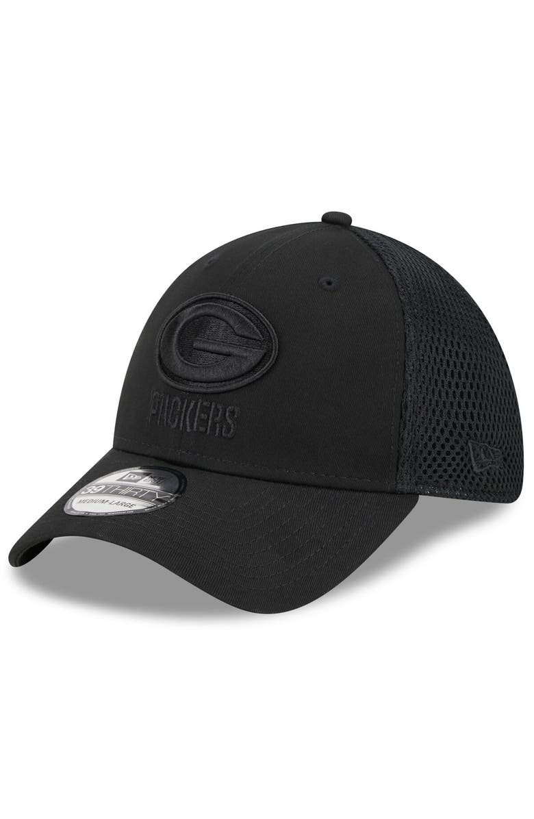 New Era Men's New Era Black  Green Bay Packers  Main Neo 39THIRTY Flex Hat, Main, color, 