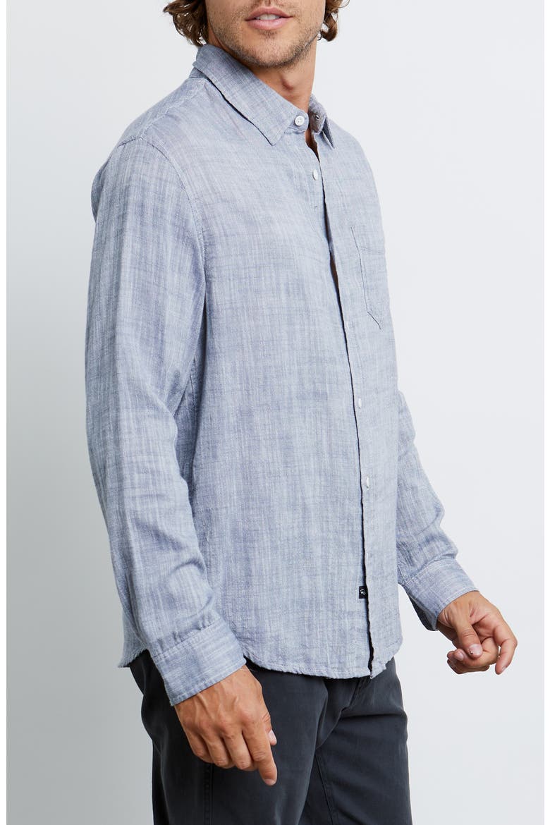 Wyatt Cotton Button-Up Shirt, Alternate, color, NAVY CHAMBRAY