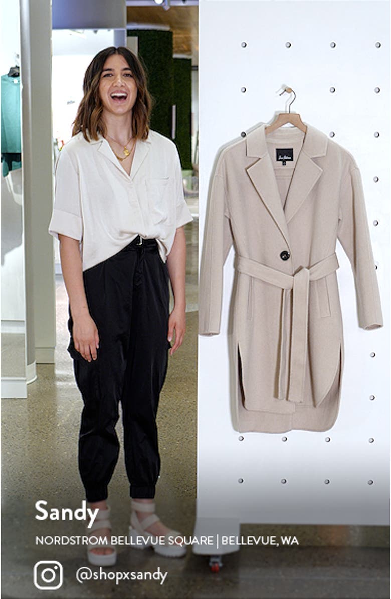 Belted Wool Blend Coat, sales video thumbnail