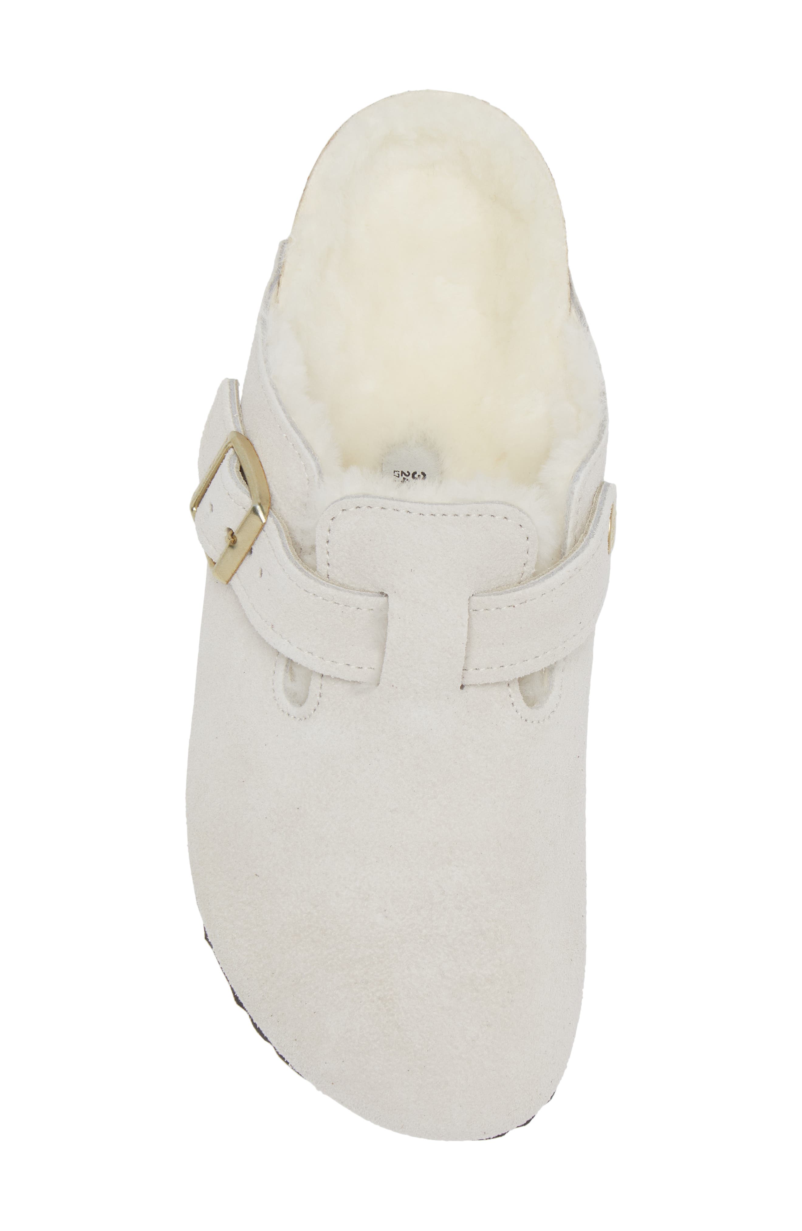 Birkenstock Boston Genuine Shearling Lined Clog, Alternate, color, Antique White/ Antique White