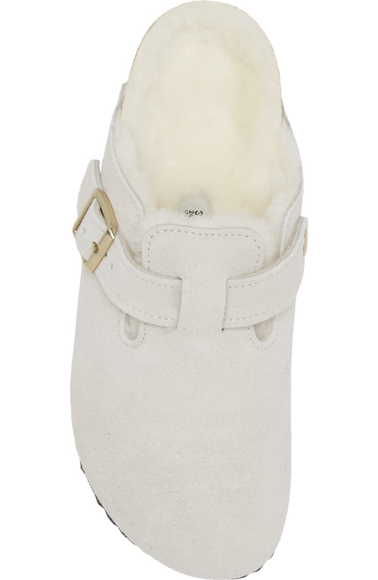 Birkenstock Boston Genuine Shearling Lined Clog, Alternate, color, Antique White/ Antique White