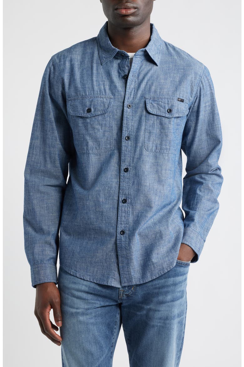Miller Cotton Chambray Button-Up Shirt, Main, color, CHANNEL SKY