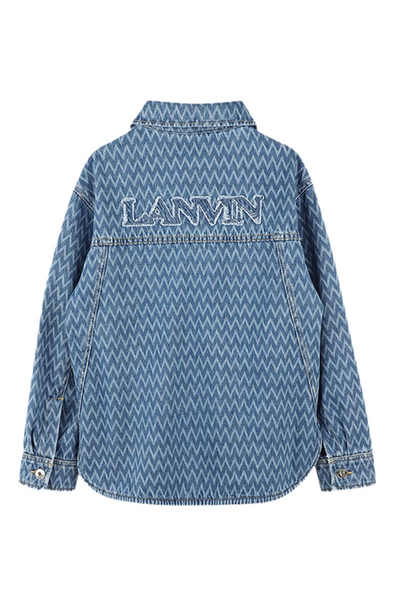 Lanvin KIDS PATTERNED DENIM SHIRT, Alternate, color, 