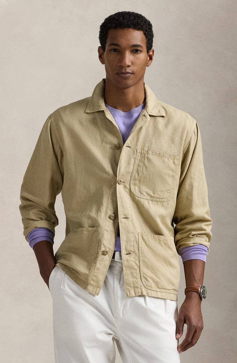 Polo Ralph Lauren Linen & Cotton Overshirt, Alternate, color, 