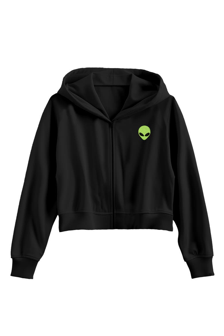 Alien Fleece Zip Hoodie, Main, color, Black
