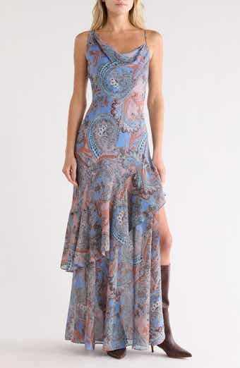 L'AGENCE Viola Asymmetric Tiered Silk Gown