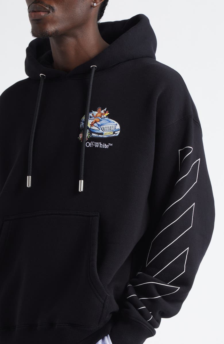 Off-White Fresco Arrow Skate Embroidered Graphic Hoodie, Alternate, color,