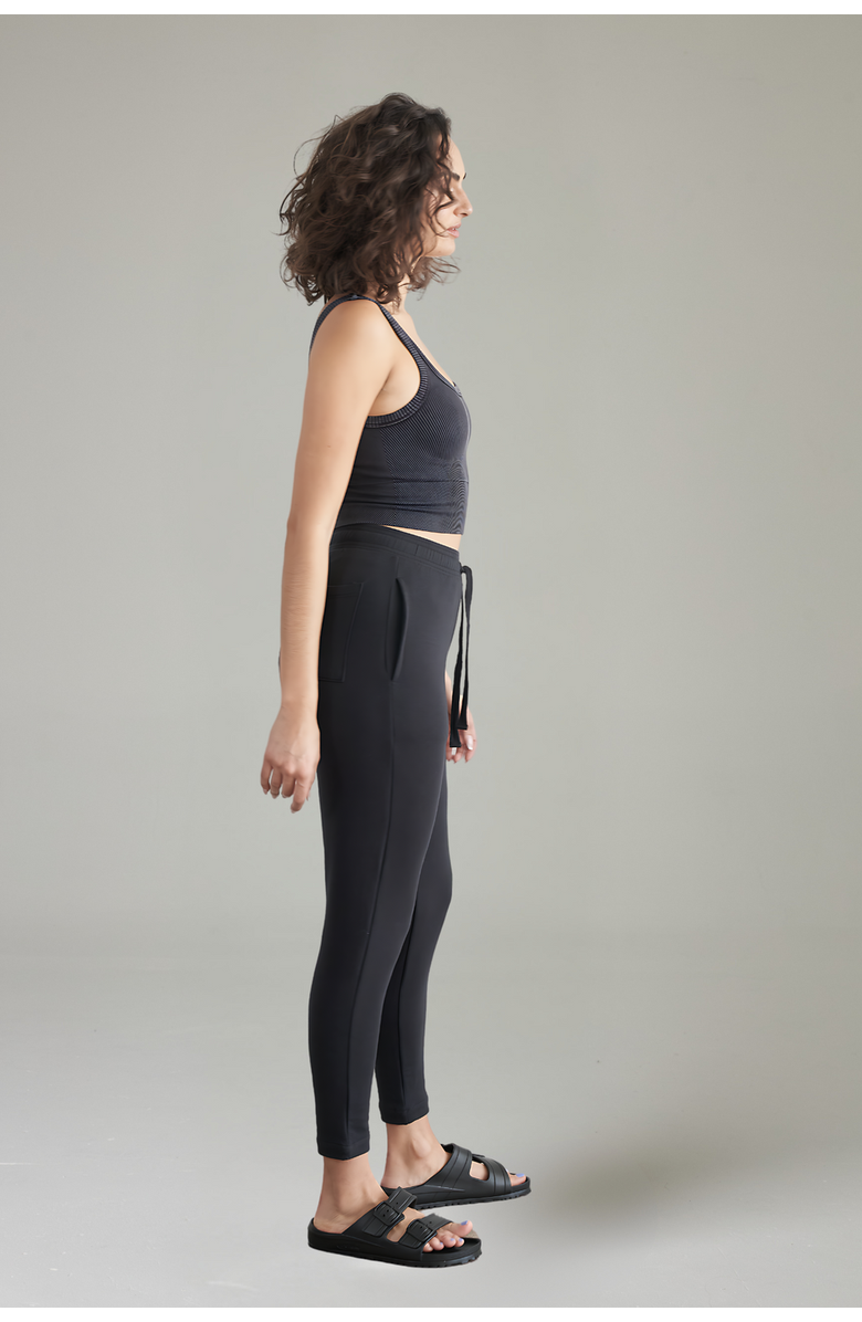 eavolu Serengeti Eco-Luxe Fleece Slim Pant - Cloud-Soft Comfort, Alternate, color, Coal Black