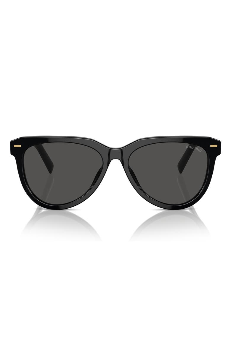 Miu Miu 56mm Phantos Sunglasses, Alternate, color, Black/ Dark Grey