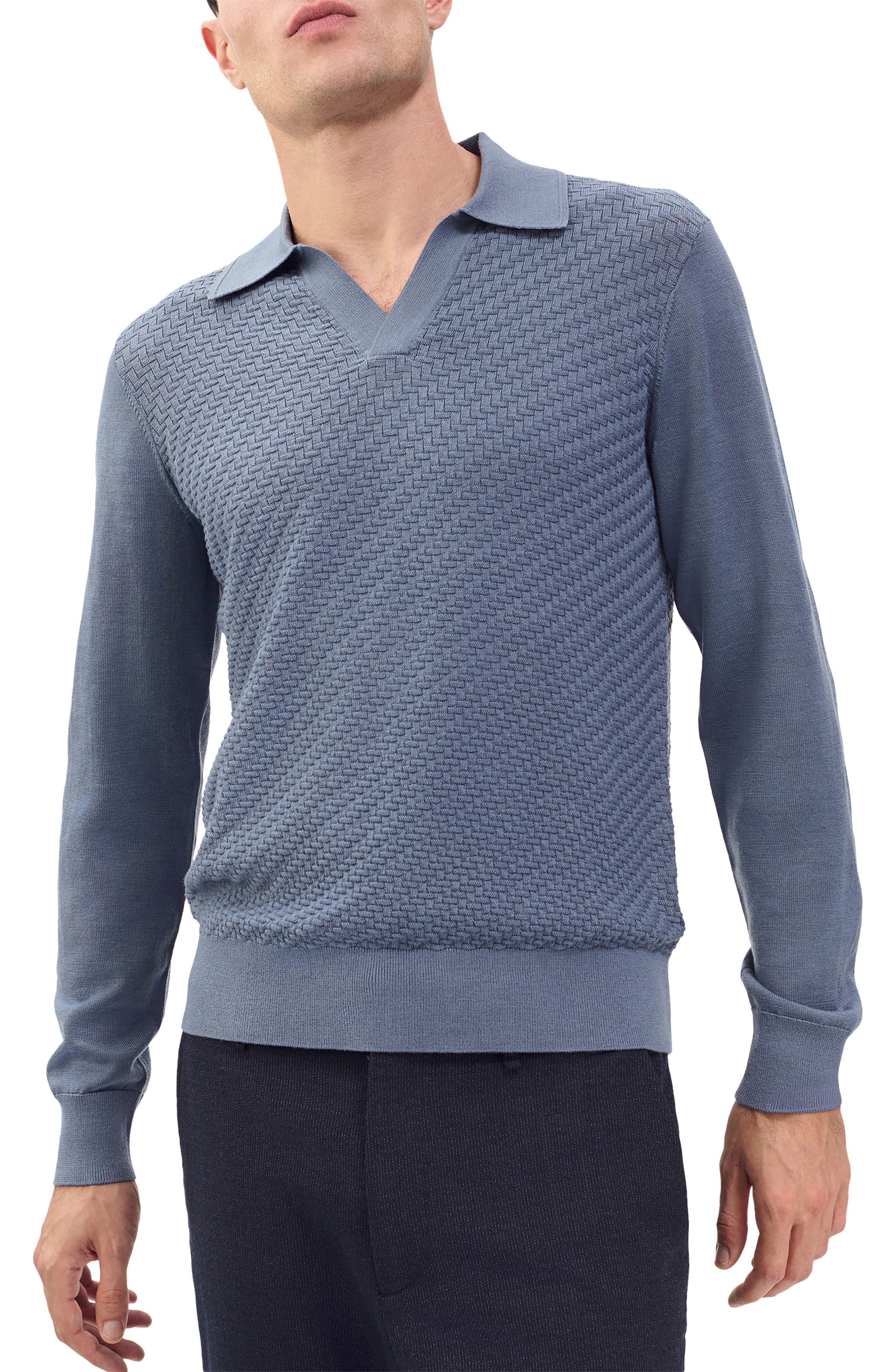 Charles Wool Johnny Collar Polo Sweater - image 3