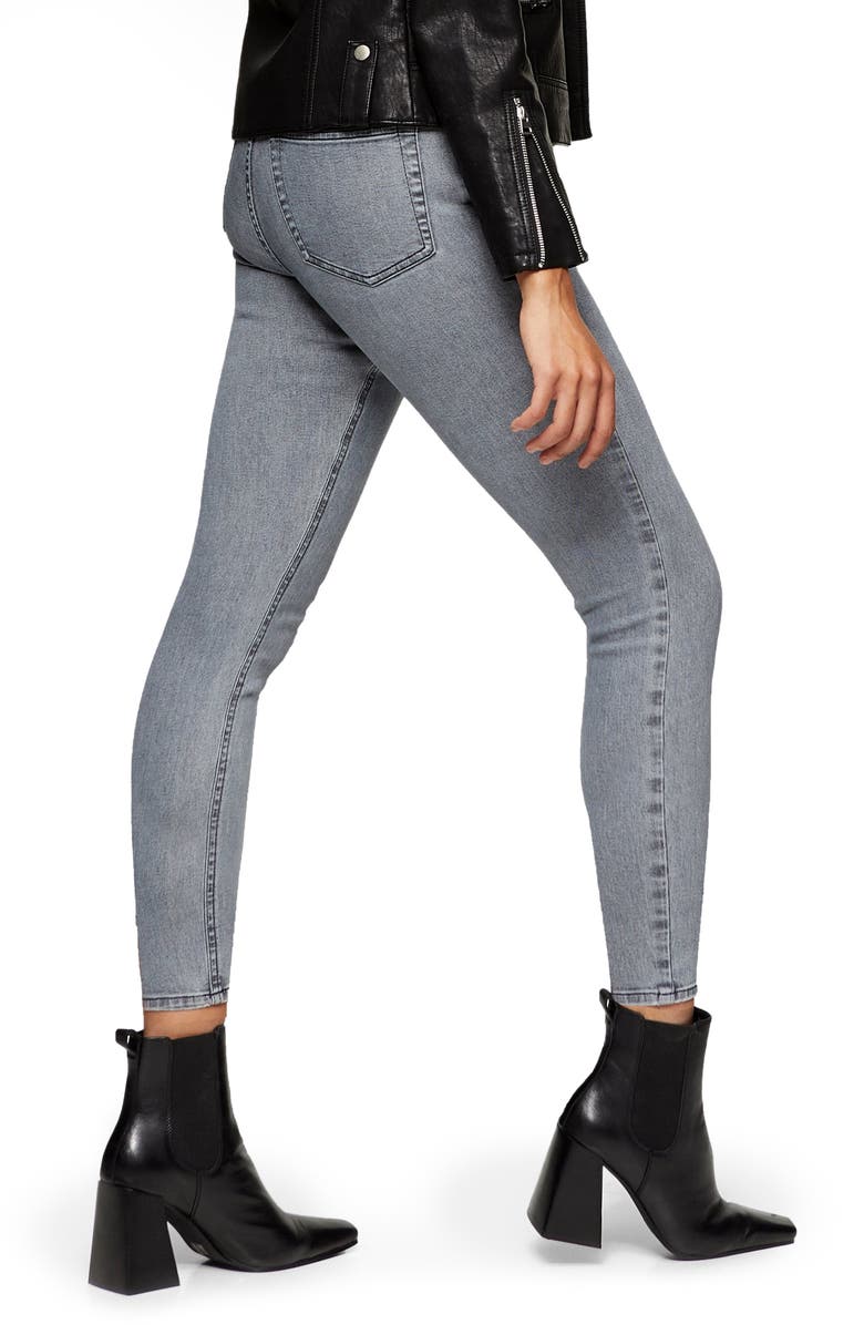 Topshop New Grey Jamie High Waist Crop Skinny Jeans, Alternate, color,