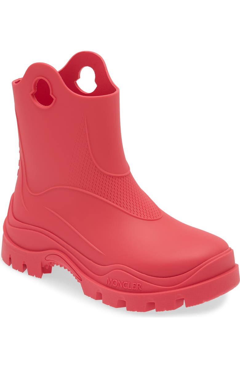 Moncler Misty Waterproof Rain Boot, Main, color, Dark Pink