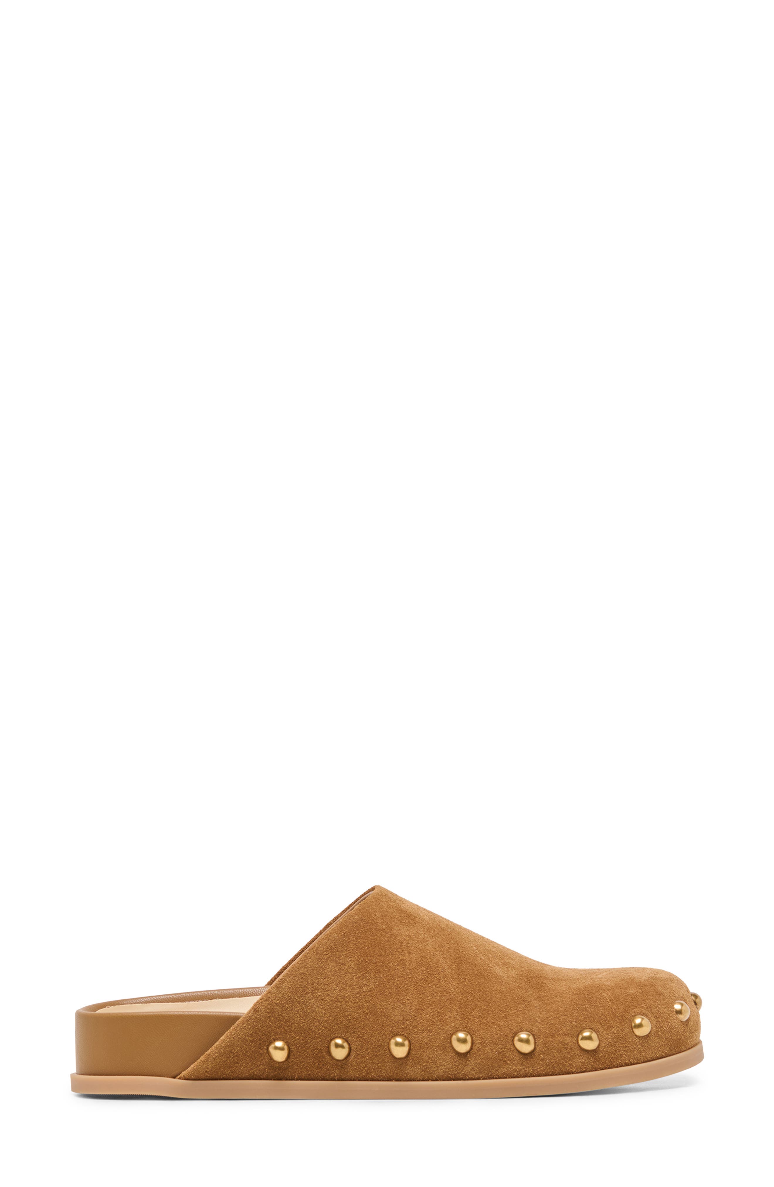 Joney Stud Flat Mule, Alternate, color, COGNAC SUEDE