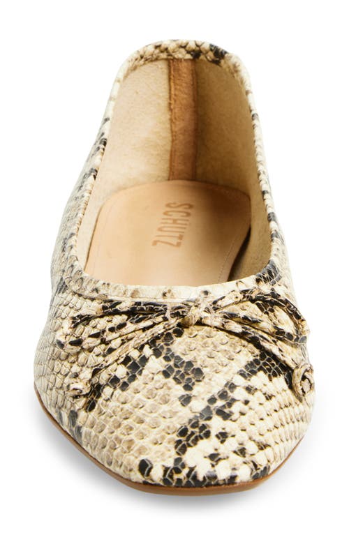 Schutz Arissa Snakeskin Embossed Ballet Flat In Animal Print